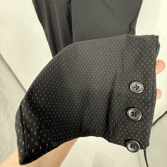 Chicos 1.5 Stretch Ponte Ankle Pants size Medium Black dotted Pattern Pull on - Picture 4 of 12